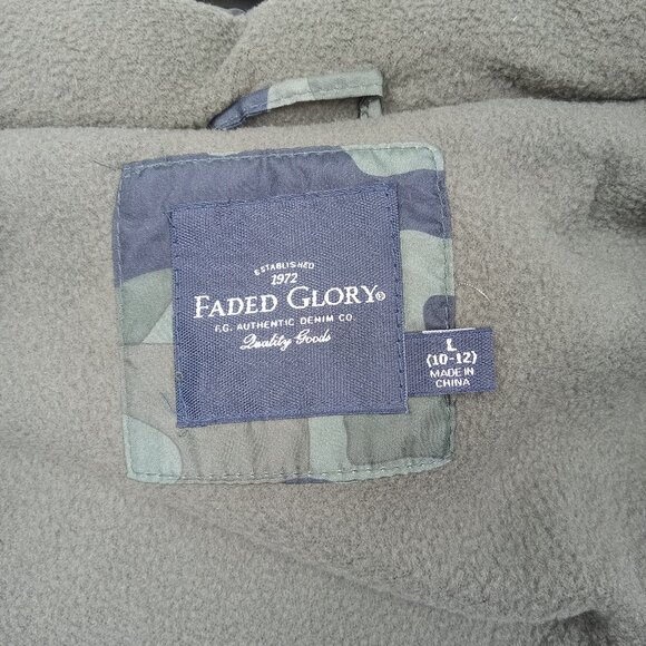Faded Glory Camouflage Kids Hooded Puffer Coat Size L (10-12) - Picture 6 of 8